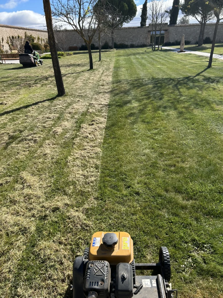 Siega y escarificado de pradera